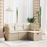Maison Chic Seti vrtnega pohištva - Vrtna garnitura - Vrtni pohištvo set 4-delna z blazinami bež poli ratan, (21816402) | Shoptok.si