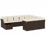  11-dijelni set vrtnih sofa od poliratana s jastucima smeđi | shoptok.hr