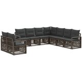 vidaXL Vrtna sedežna garnitura 9 pcs Siva poli ratan, (5000269356) | Shoptok.si