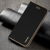  Premium preklopna torbica Samsung Galaxy A13 LTE A135 - črna z zlatim robom | Shoptok.si