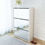 vidaXL Ormarić za Cipele s Ogledalom Bijeli 63x17x102,5 cm Cijene