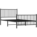Metalni okvir kreveta uzglavlje i podnožje crni 100x200 cm | shoptok.hr