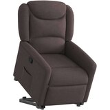  Naslanjač s funkcijo vstajanja temno rjavo blago, (21824696) | Shoptok.si