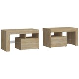  Noćni ormarići 2 kom s LED svjetlima boja hrasta 70x36,5x40 cm | shoptok.hr