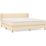 vidaXL Krevet s oprugama i madracem krem 180x200 cm od tkanine Cijene