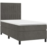  Box spring s madracem LED tamnosivi 90x190 cm baršun | shoptok.hr