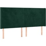  LED uzglavlje tamnozeleno 203 x 16 x 118/128 cm baršunasto | shoptok.hr