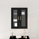  Zidni Ormar s Staklenim Vrata Crni Hrast 69 5x34x90 cm | shoptok.hr