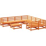  9-dijelni set vrtnih sofa voštano smeđi od masivne borovine | shoptok.hr