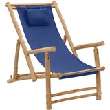  Ležaljka od bambusa i platna modra | shoptok.hr