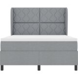 vidaXL Postelja z vzmetnico v svetlo sivi barvi, 140x190 cm - Tkanina, (22051851) | Shoptok.si