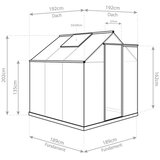 WESTMANN aluminijski staklenik Flora 66 | srebrni | 192x192x201 cm | shoptok.hr