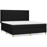  Box spring postelja z vzmetnico črna 160x200 cm blago, (20893338) | Shoptok.si