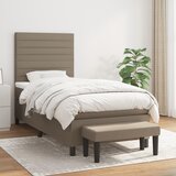  Krevet s oprugama i madracem smeđesivi 90x190 cm od tkanine | shoptok.hr