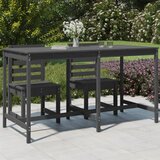 vidaXL Vrtna miza siva 203,5x90x110 cm trdna borovina Cene