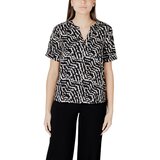 Street One Topi & Bluze LTD QR Splitneck blouse w turn-up 345627 Črna Cene