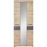 Voleo garderobna omara siva, barve hrasta | Shoptok.si