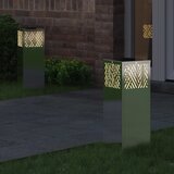 Solarna LED svjetlost za stazu 2 pcs Srebrno Nehrđajući čelik | shoptok.hr