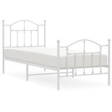  Metalni okvir kreveta uzglavlje i podnožje bijeli 90x190 cm | shoptok.hr