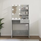 vidaXL Toaletna mizica z LED lučkami betonsko siva 74,5x40x141 cm Cene