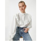 Koton Balloon Sleeve Shirt with Scallop Ruffles and Buttons | Shoptok.si