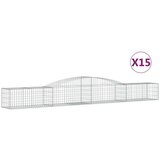  Lučne gabionske košare 15 kom 400x50x40/60 cm pocinčano željezo | shoptok.hr
