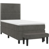 Box spring krevet s madracem tamnosivi 80 x 200 cm baršunasti | shoptok.hr