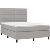  Box spring posteljni z vzmetnico svetlo siv 140x190 cm blago, (20790546) | Shoptok.si