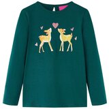  Dječja majica dugih rukava tamnozelena 128 | shoptok.hr