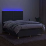  Box spring postelja z vzmetnico LED temno siva 140x200 cm blago, (20725092) | Shoptok.si