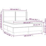  Krevet box spring s madracem LED crni 160x200cm od umjetne kože | shoptok.hr