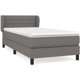  Box spring postelja z vzmetnico temno siva 90x200 cm blago, (20791447) | Shoptok.si