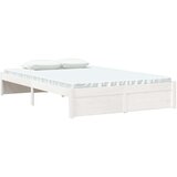  Posteljni okvir bel iz trdnega lesa 120x190 cm 4FT, (20903701) | Shoptok.si