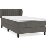 Box spring postelja z vzmetnico temno siv 90x190 cm žamet, (20899212) | Shoptok.si