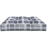  Blazina za kavč iz palet siv karo vzorec 120x80x12 cm, (20623508) | Shoptok.si
