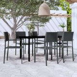 7-dijelni vrtni blagovaonski set crni | shoptok.hr