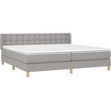  Box spring postelja z vzmetnico svetlo siva 180x200 cm blago, (20791340) | Shoptok.si