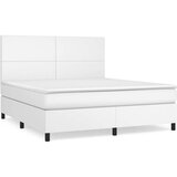  Box spring postelja z vzmetnico bel 160x200 cm umetno usnje, (20900428) | Shoptok.si