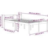  Za krevet od masivne borovine 120 x 200 cm | shoptok.hr