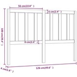  Uzglavlje za krevet sivo 126 x 4 x 100 cm od masivne borovine | shoptok.hr