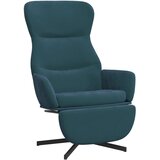 vidaXL Stol za sproščanje z oporo za noge moder žamet, (20957292) | Shoptok.si
