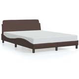  Posteljni okvir z vzglavjem rjav 140x190 cm umetno usnje | Shoptok.si