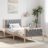 vidaXL Krevetna konstrukcija s uzglavljem Svijetlo siva 90 x 200 cm | shoptok.hr