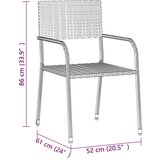  5-dijelni vanjski blagovaonski set od poliratana crni | shoptok.hr