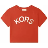 Michael Kors Otroška bombažna kratka majica rdeča barva