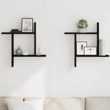  Zidne police 2 kom. Crni hrast 50x12x50 cm Konstruirano drvo | shoptok.hr