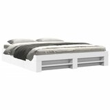 Furnova Posteljni okvir bel 200x200 cm inženirski les, (21939603) | Shoptok.si
