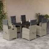vidaXL 7-dijelni vrtni blagovaonski set od poliratana s jastucima sivi | shoptok.hr