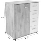 Based Komoda Katrin, Bela, Barva Hrasta | Shoptok.si