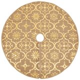  Luksuzna podloga za božićno drvce s čarapom žuta 122 cm tkanina | shoptok.hr
